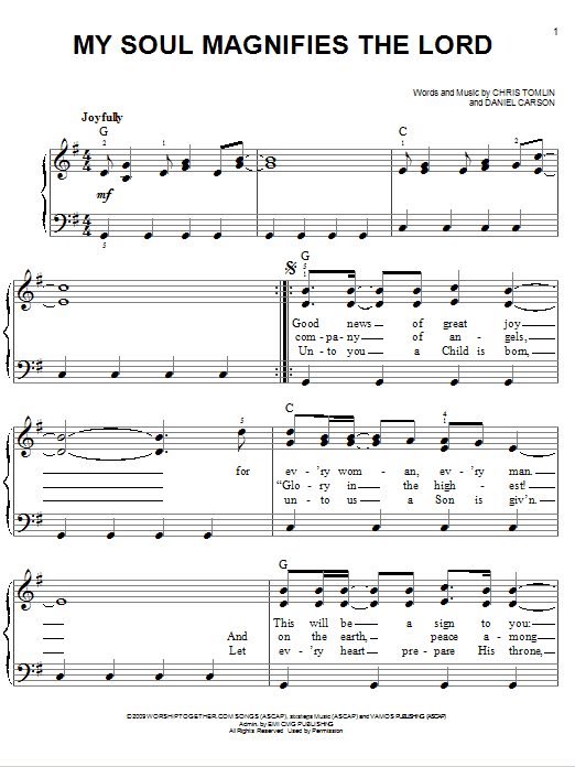 Chris Tomlin My Soul Magnifies The Lord sheet music notes and chords. Download Printable PDF.