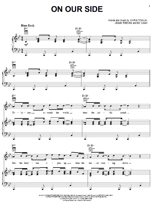 Chris Tomlin On Our Side sheet music notes and chords. Download Printable PDF.