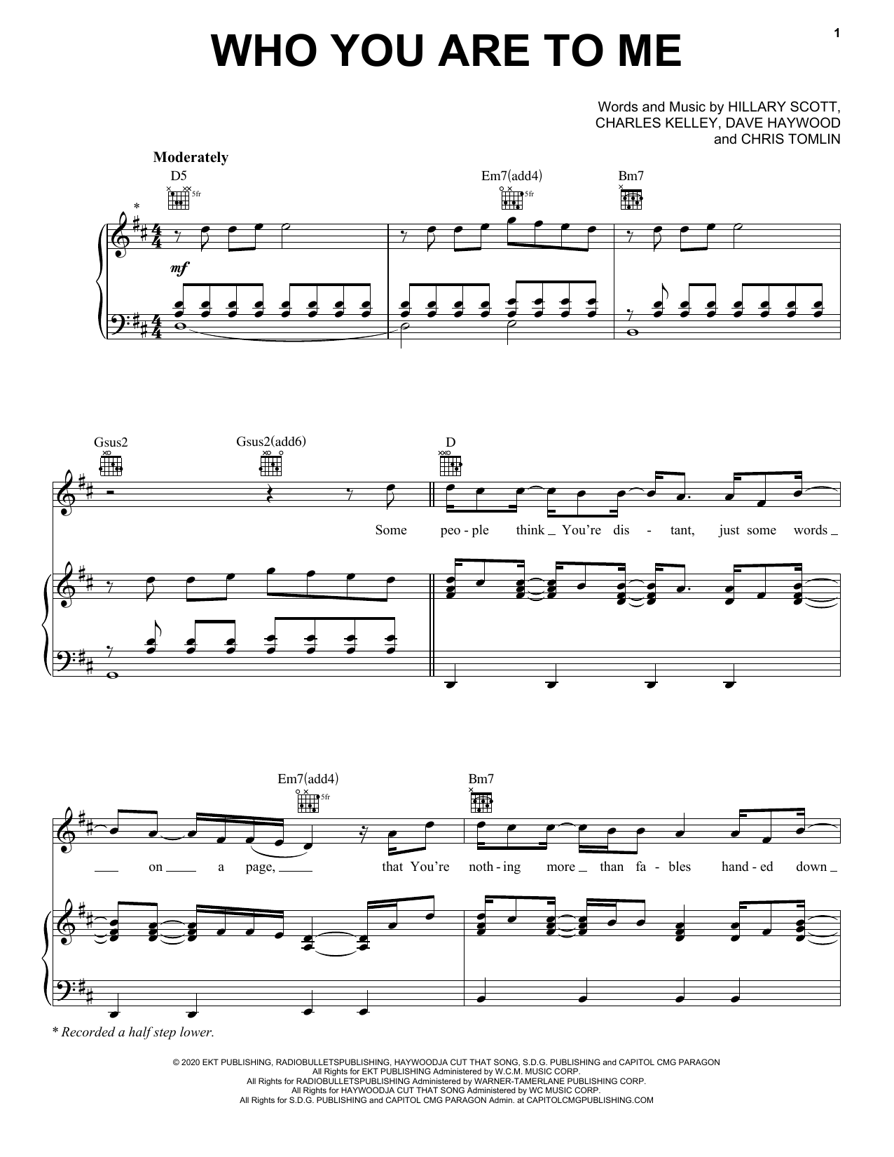 Chris Tomlin Who You Are To Me Feat Lady A Sheet Music Notes Chords Download Printable Pdf Score