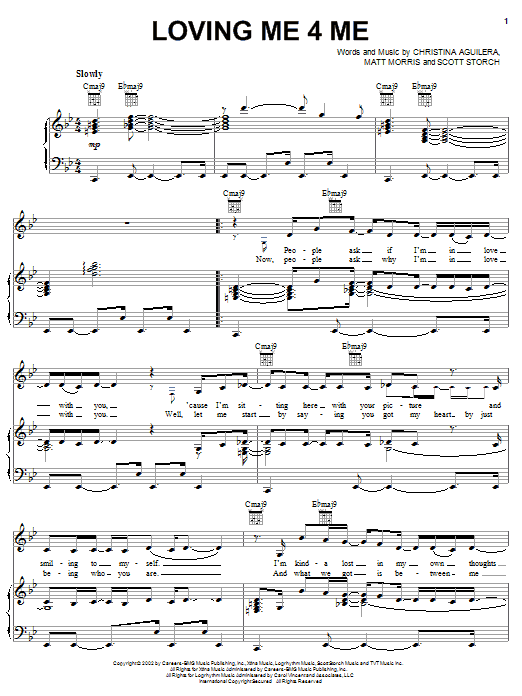 Christina Aguilera Loving Me 4 Me sheet music notes and chords. Download Printable PDF.