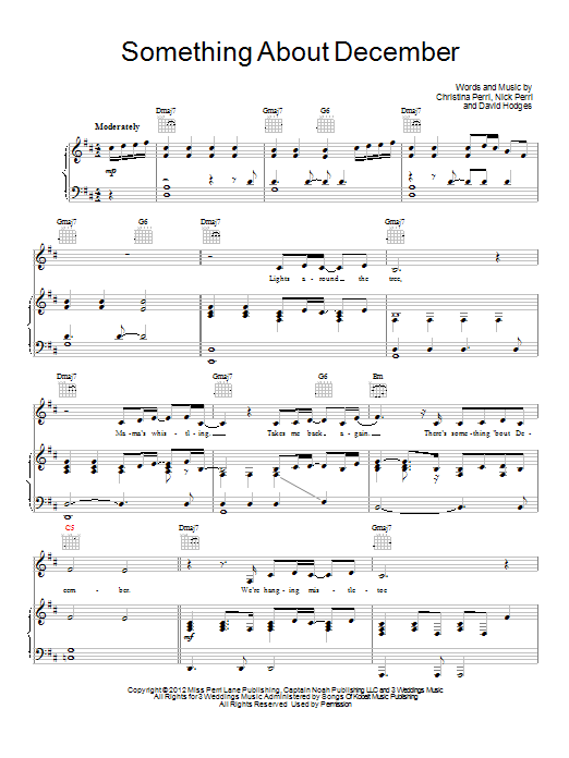 Learn to play Christina Perri Something About December sheet music for Piano, Vocal & Guitar (Right-Hand Melody) in minutes. Christina Perri Something About December sheet music notes and chords. Download Printable PDF.