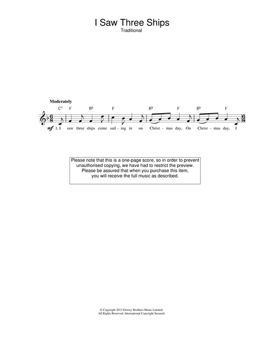 Preview Christmas Carol I Saw Three Ships Christmas sheet music, notes and chords for Lead Sheet / Fake Book, SKU: 14069 sheet music, piano notes, chords, guitar tabs, score, transpose, transcribe, how to play, guide, download, learn, tutorial, progression, song, artist, awards, billboard, mtv, vh1, tour, single, album, release