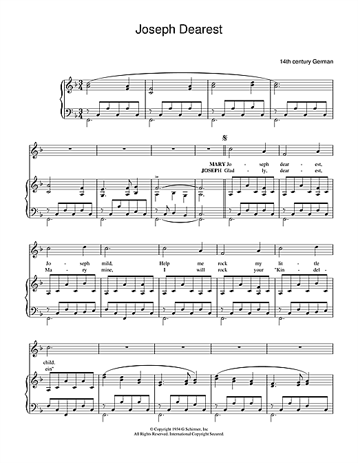 Christmas Carol Joseph Dearest sheet music notes and chords. Download Printable PDF.