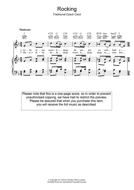 Learn to play Christmas Carol Little Jesus (Rocking Carol) sheet music for Lead Sheet / Fake Book in minutes. Price: 5.9900$ Christmas Carol Little Jesus (Rocking Carol) sheet music notes and chords arranged for Lead Sheet / Fake Book