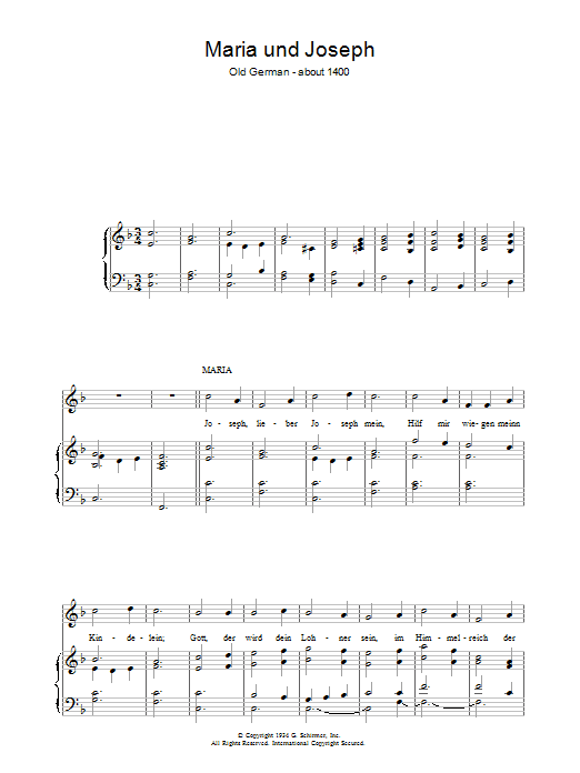 Weihnachtslied Maria Und Joseph sheet music notes and chords. Download Printable PDF.