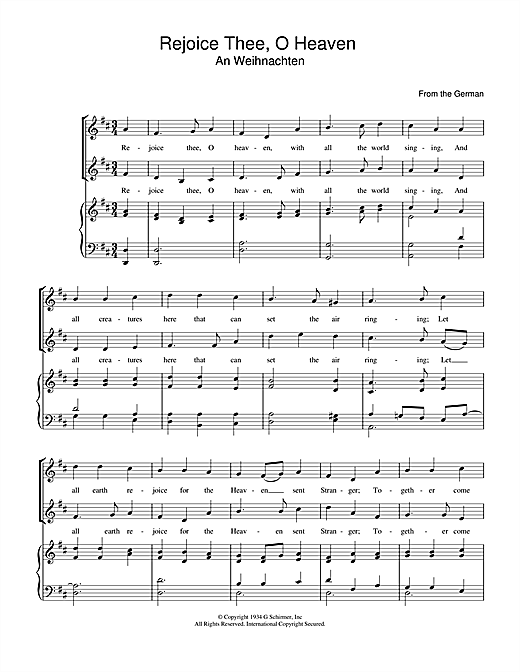 Learn to play Christmas Carol Rejoice Thee, O Heaven sheet music for Piano & Vocal in minutes. Christmas Carol Rejoice Thee, O Heaven sheet music notes and chords. Download Printable PDF.