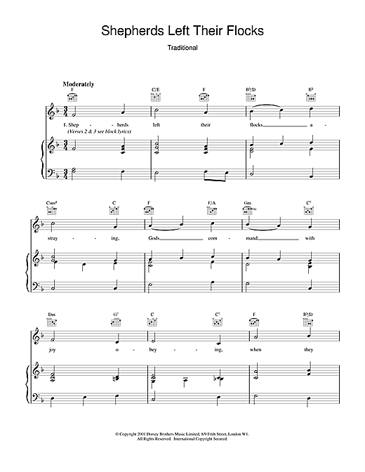 Learn to play Christmas Carol Shepherds Left Their Flocks sheet music for Piano & Vocal in minutes. Christmas Carol Shepherds Left Their Flocks sheet music notes and chords. Download Printable PDF.