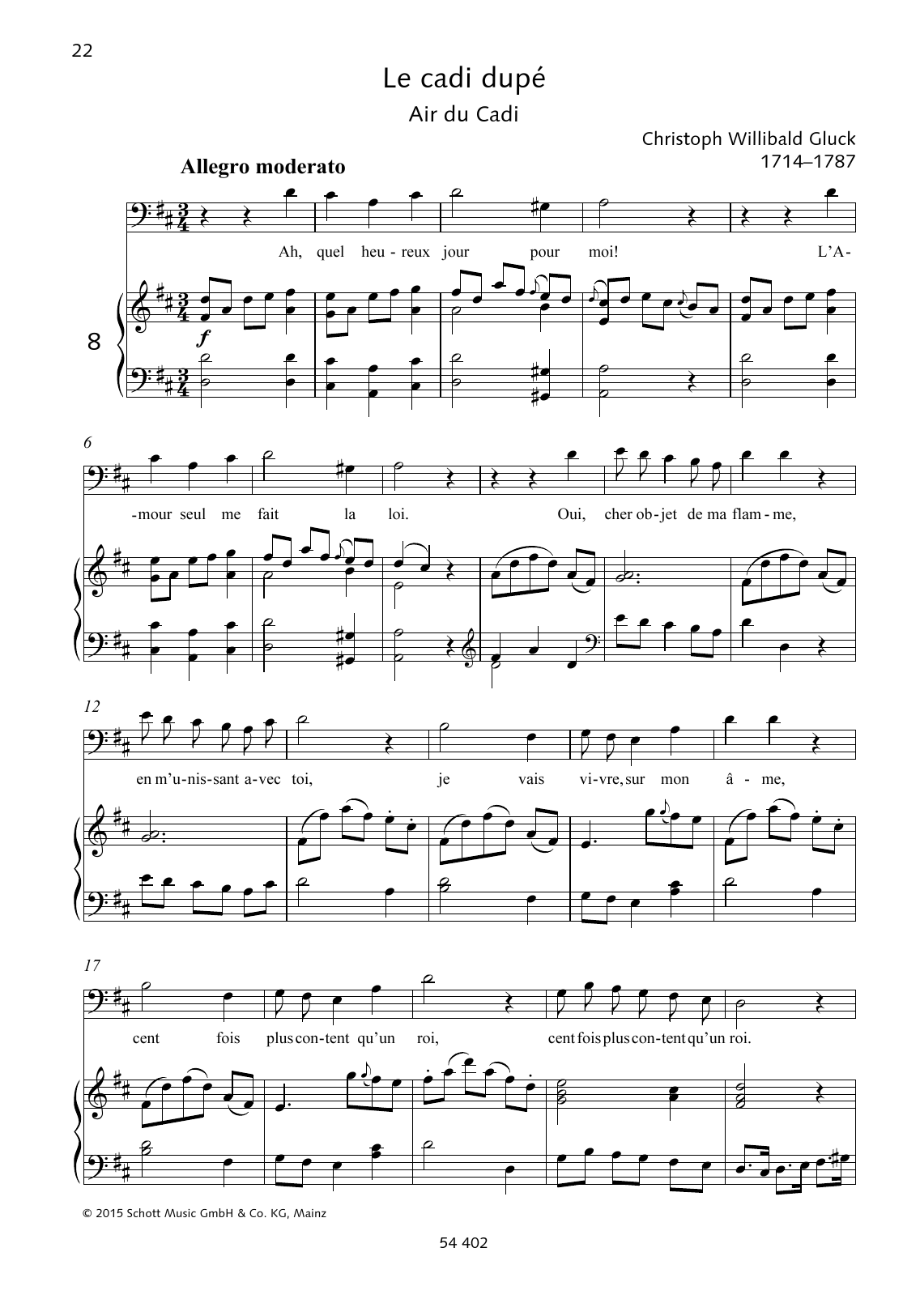 Learn to play Christoph Willibald Gluck Ah, quel heureux jour pour moi! sheet music for Piano & Vocal in minutes. Price: 6.9900$ Christoph Willibald Gluck Ah, quel heureux jour pour moi! sheet music notes and chords arranged for Piano & Vocal