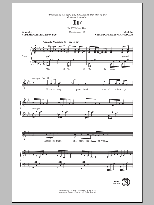 Christopher Aspaas If sheet music notes and chords. Download Printable PDF.