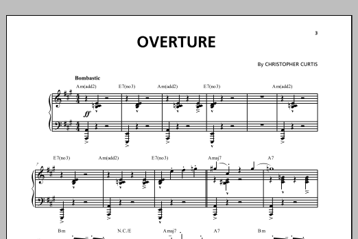 Christopher Curtis Overture sheet music notes and chords. Download Printable PDF.