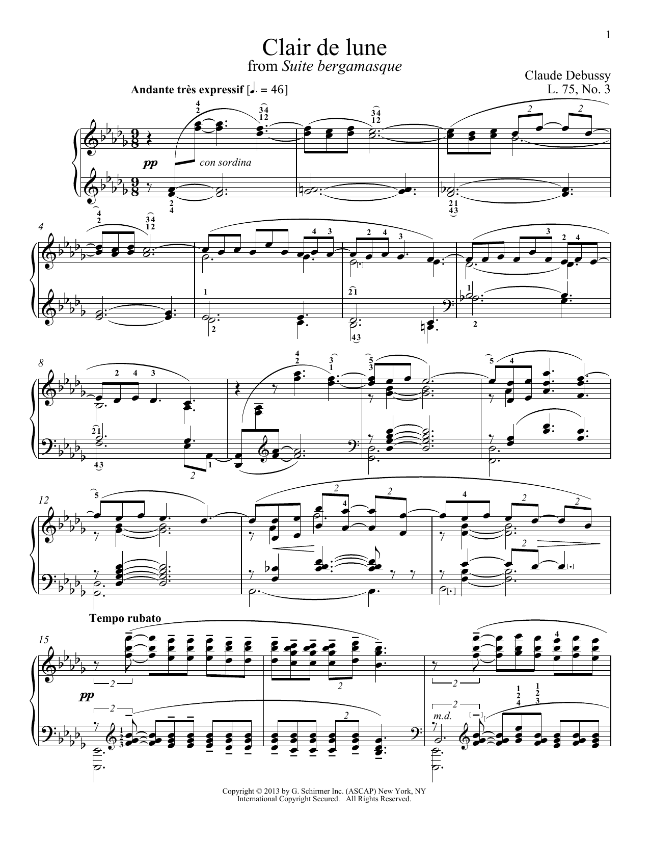 Christopher Harding Clair De Lune Sheet Music Pdf Notes Chords Classical Score Piano Solo Download Printable Sku