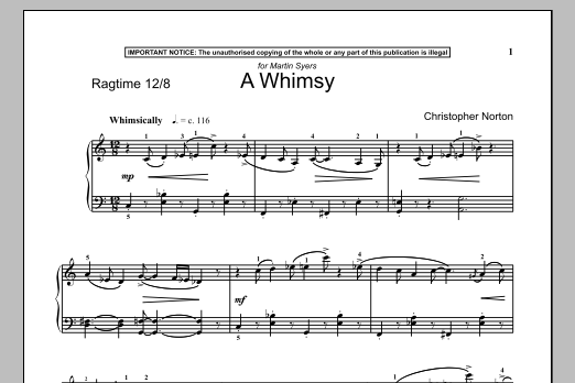 Christopher Norton A Whimsy sheet music notes and chords. Download Printable PDF.