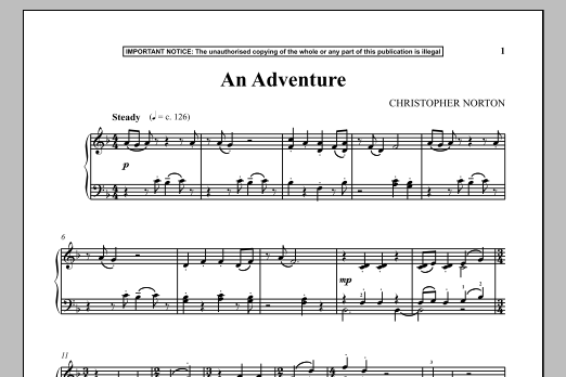 Christopher Norton An Adventure sheet music notes and chords. Download Printable PDF.