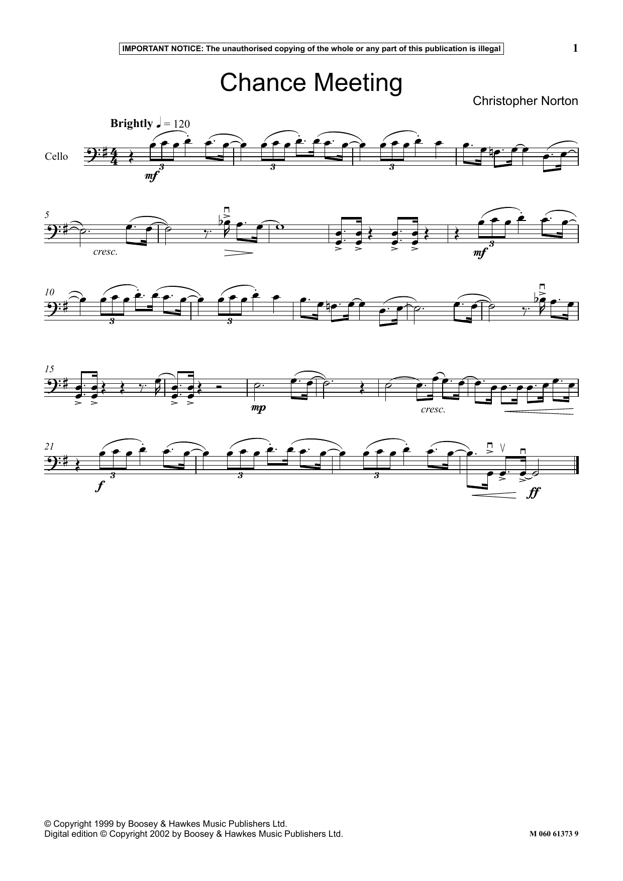 Christopher Norton Chance Meeting sheet music notes and chords. Download Printable PDF.