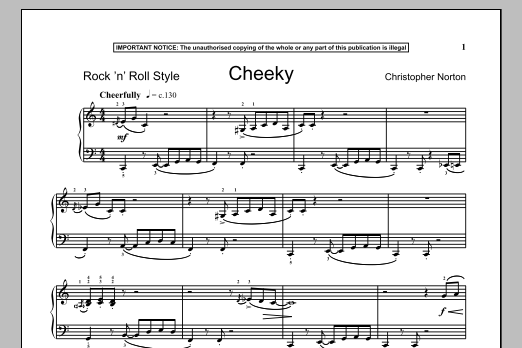 Christopher Norton Cheeky sheet music notes and chords. Download Printable PDF.