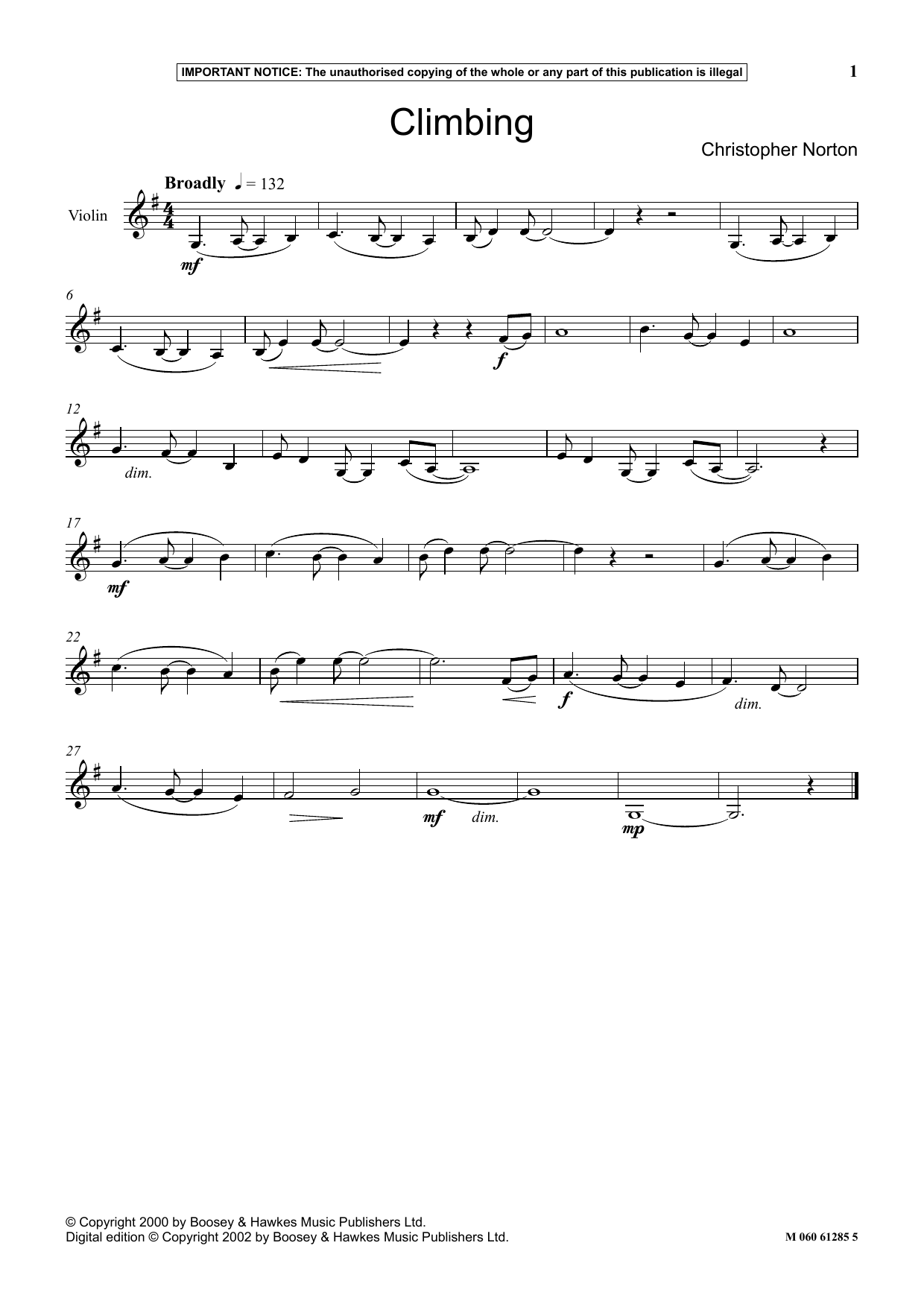 Christopher Norton Climbing sheet music notes and chords. Download Printable PDF.