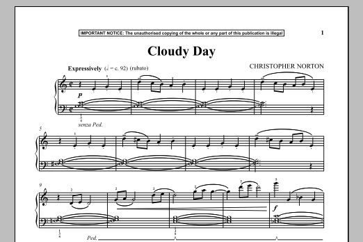 Christopher Norton Cloudy Day sheet music notes and chords. Download Printable PDF.