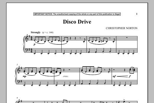 Christopher Norton Disco Drive sheet music notes and chords. Download Printable PDF.