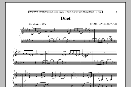 Christopher Norton Duet sheet music notes and chords. Download Printable PDF.