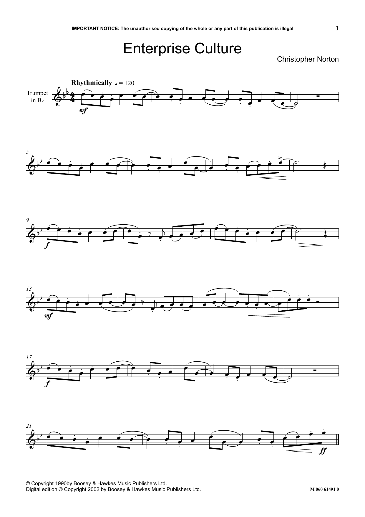 Christopher Norton Enterprise Culture sheet music notes and chords. Download Printable PDF.