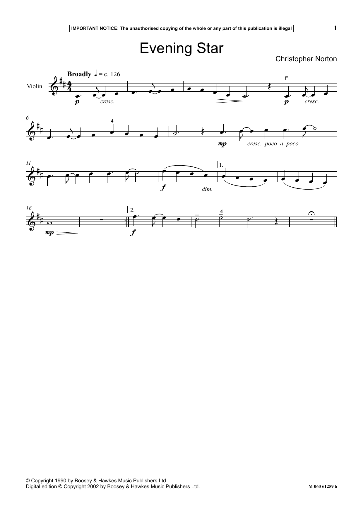 Christopher Norton Evening Star sheet music notes and chords. Download Printable PDF.