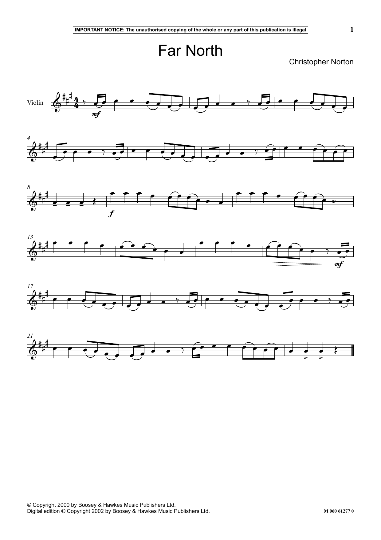 Learn to play Christopher Norton Far North sheet music for Instrumental Solo in minutes. Price: 5.9900$ Christopher Norton Far North sheet music notes and chords arranged for Instrumental Solo