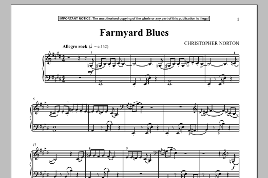 Christopher Norton Farmyard Blues sheet music notes and chords. Download Printable PDF.