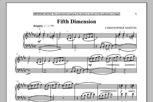 Christopher Norton Fifth Dimension sheet music notes and chords. Download Printable PDF.