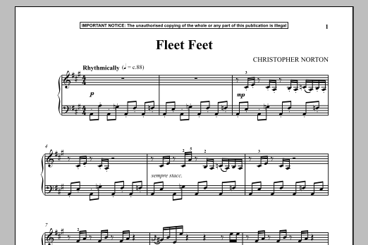 Christopher Norton Fleet Feet sheet music notes and chords. Download Printable PDF.