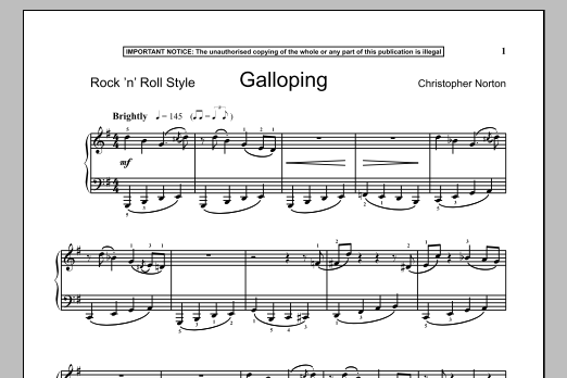 Christopher Norton Galloping sheet music notes and chords. Download Printable PDF.