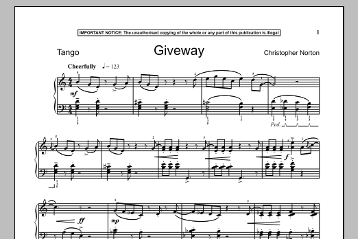 Christopher Norton Giveway sheet music notes and chords. Download Printable PDF.