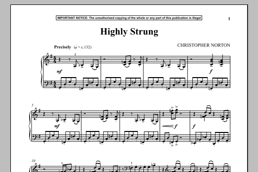 Christopher Norton Highly Strung sheet music notes and chords. Download Printable PDF.