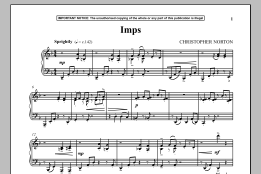 Christopher Norton Imps sheet music notes and chords. Download Printable PDF.