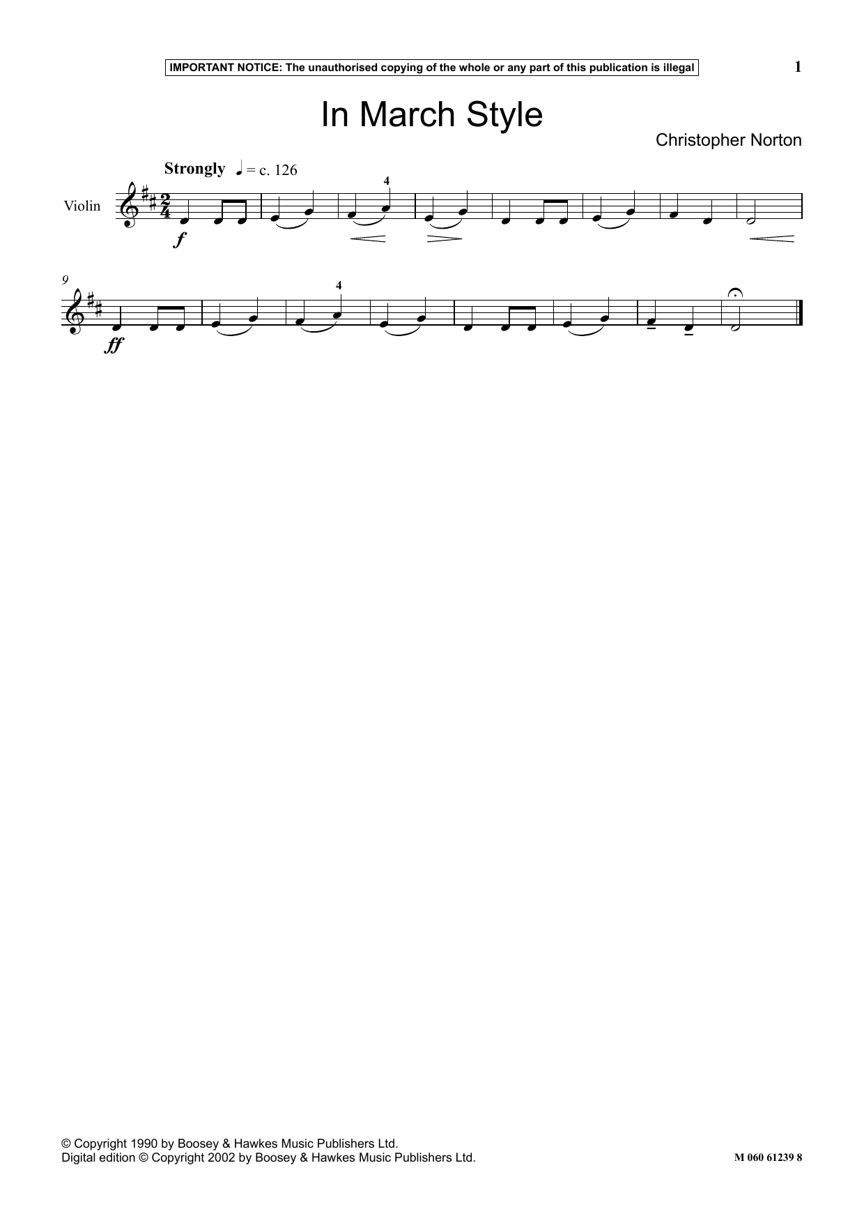 Learn to play Christopher Norton In March Style sheet music for Instrumental Solo in minutes. Price: 5.9900$ Christopher Norton In March Style sheet music notes and chords arranged for Instrumental Solo