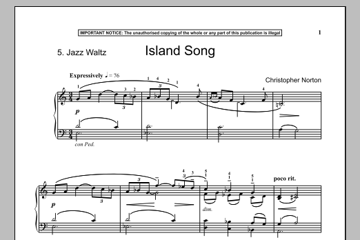 Christopher Norton Island Song Sheet Music Pdf Notes Chords Classical Score Piano Solo Download Printable Sku