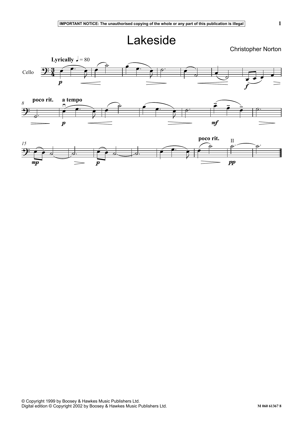 Christopher Norton Lakeside sheet music notes and chords. Download Printable PDF.