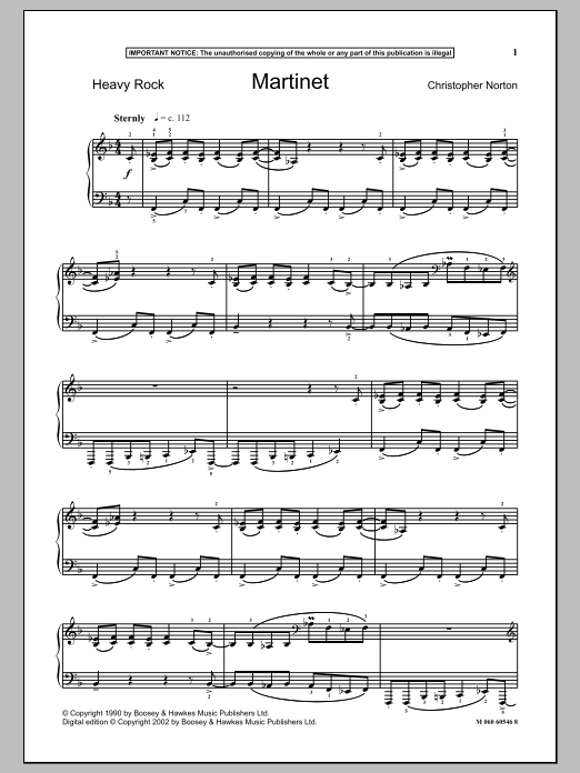 Christopher Norton Martinet sheet music notes and chords. Download Printable PDF.