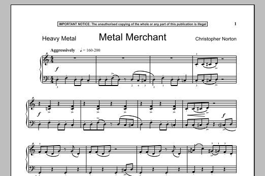 Christopher Norton Metal Merchant sheet music notes and chords. Download Printable PDF.