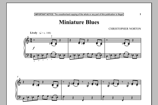 Christopher Norton Miniature Blues sheet music notes and chords. Download Printable PDF.