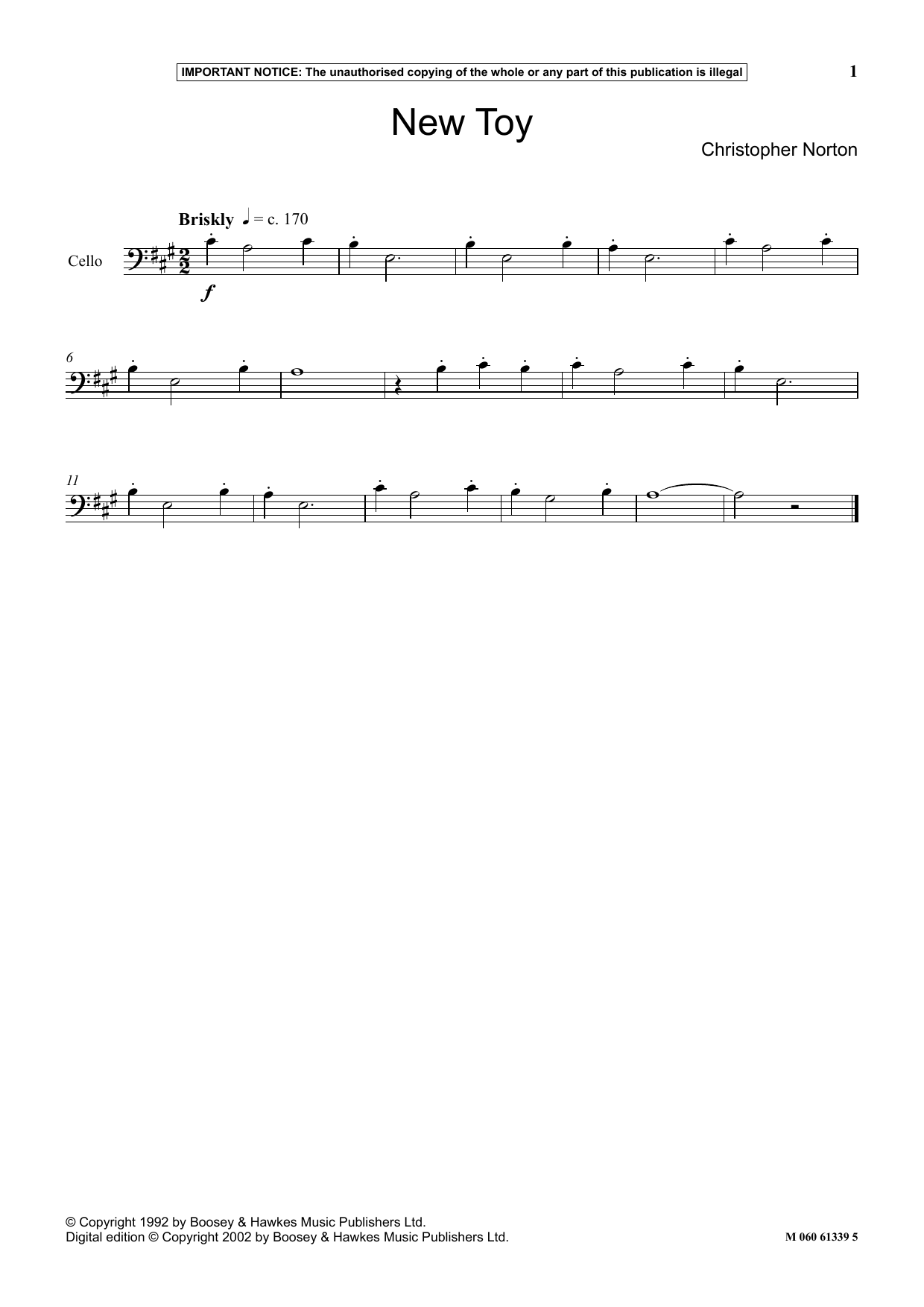 Christopher Norton New Toy sheet music notes and chords. Download Printable PDF.