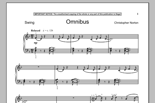 Christopher Norton Omnibus sheet music notes and chords. Download Printable PDF.