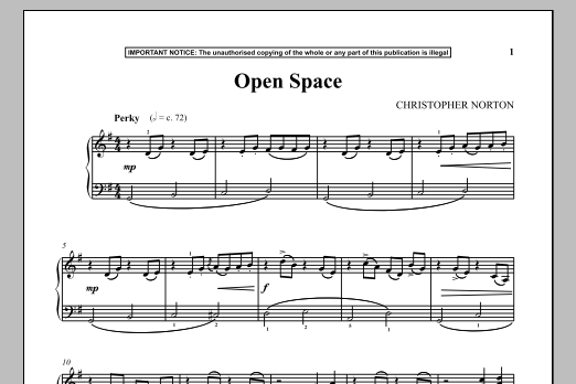 Christopher Norton Open Space sheet music notes and chords. Download Printable PDF.