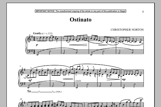 Christopher Norton Ostinato sheet music notes and chords. Download Printable PDF.