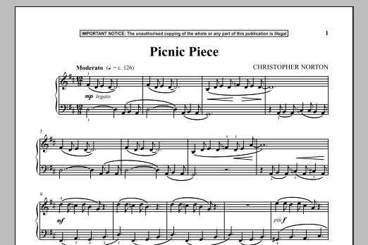 Christopher Norton Picnic Piece sheet music notes and chords. Download Printable PDF.