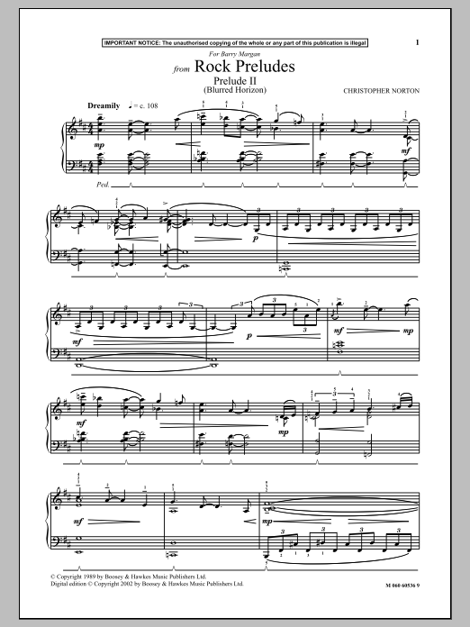 Learn to play Christopher Norton Prelude II (Blurred Horizon) (from Rock Preludes) sheet music for Piano Solo in minutes. Christopher Norton Prelude II (Blurred Horizon) (from Rock Preludes) sheet music notes and chords
