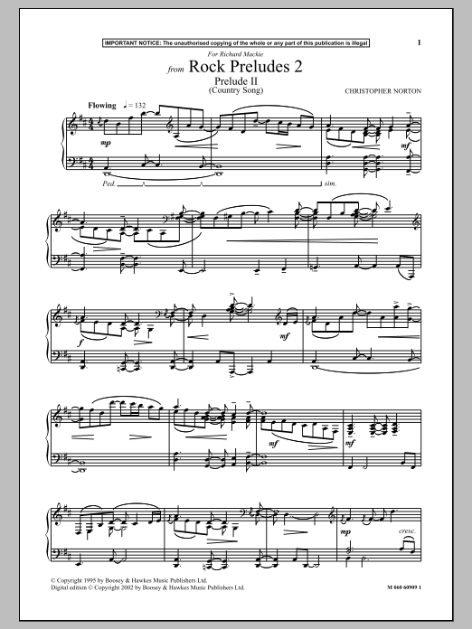 Learn to play Christopher Norton Prelude II (Country Song) (from Rock Preludes 2) sheet music for Piano Solo in minutes. Christopher Norton Prelude II (Country Song) (from Rock Preludes 2) sheet music notes and chords
