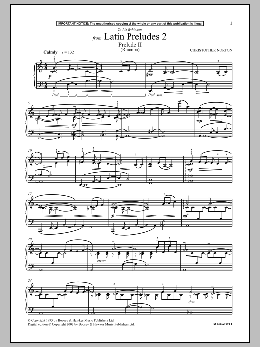 Learn to play Christopher Norton Prelude II (Rhumba) (from Latin Preludes 2) sheet music for Piano Solo in minutes. Christopher Norton Prelude II (Rhumba) (from Latin Preludes 2) sheet music notes and chords. Download Printable PDF.