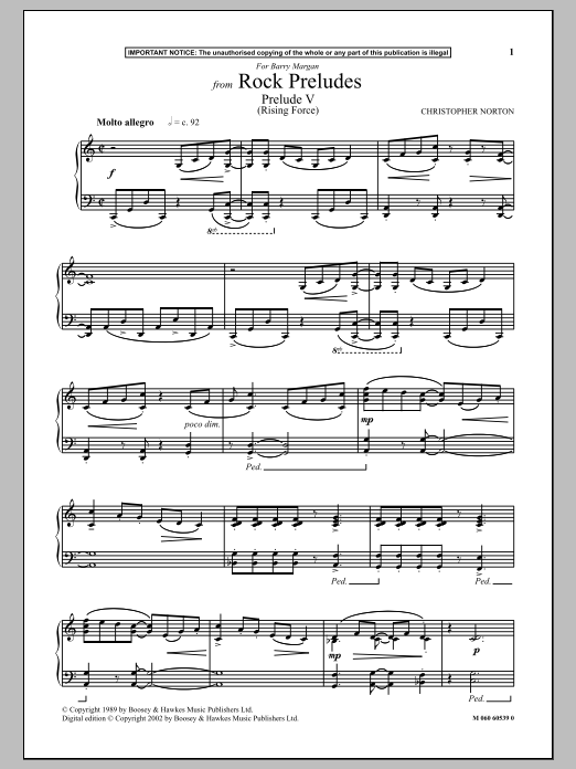 Learn to play Christopher Norton Prelude V (Rising Force) (from Rock Preludes) sheet music for Piano Solo in minutes. Christopher Norton Prelude V (Rising Force) (from Rock Preludes) sheet music notes and chords