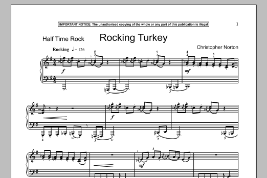 Christopher Norton Rocking Turkey sheet music notes and chords. Download Printable PDF.