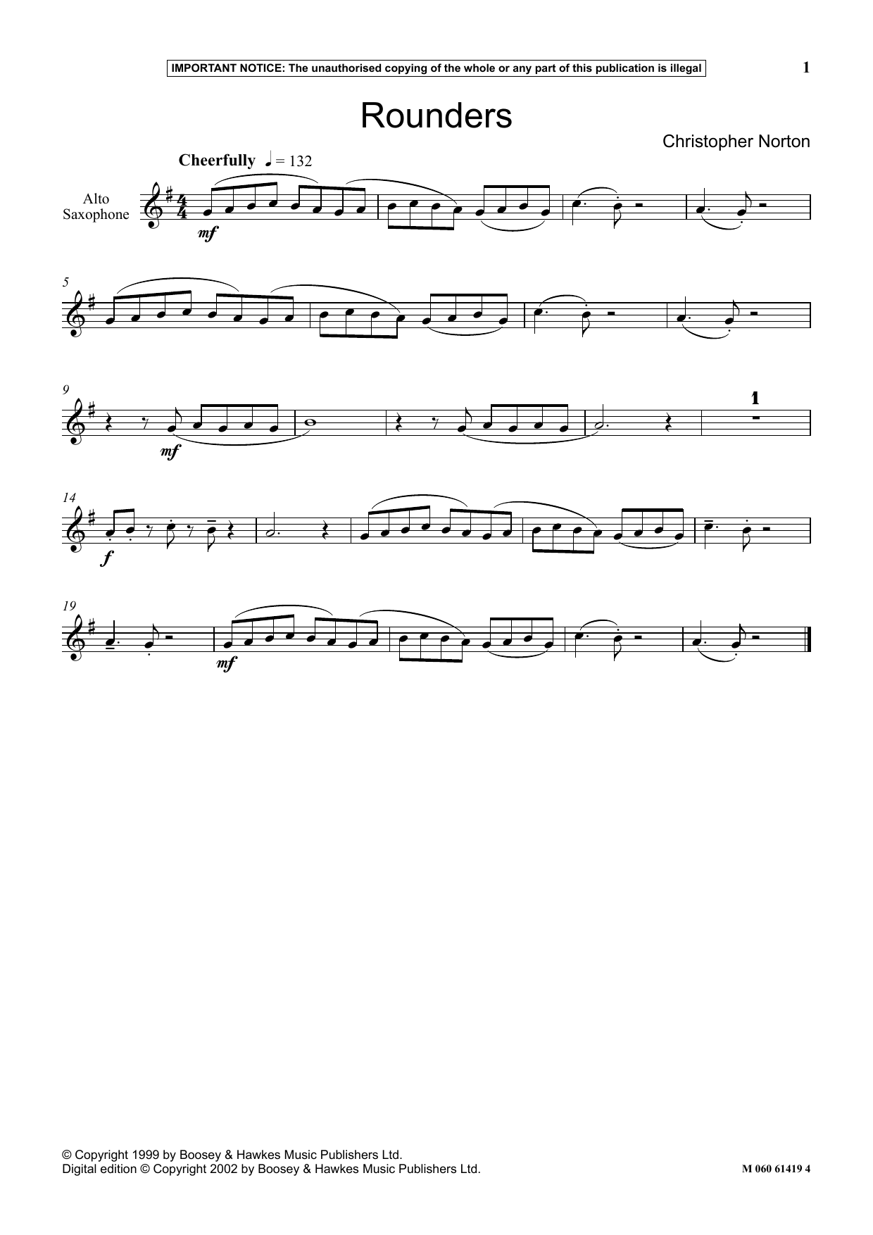 Christopher Norton Rounders sheet music notes and chords. Download Printable PDF.